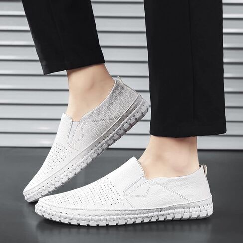 Men's Genuine Leather Loafer Shoes Slip On Soft Business Driving Shoes in Saudi Arabia