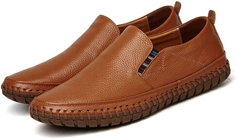 Men's Genuine Leather Loafer Shoes Slip On Soft Business Driving Shoes in Saudi Arabia