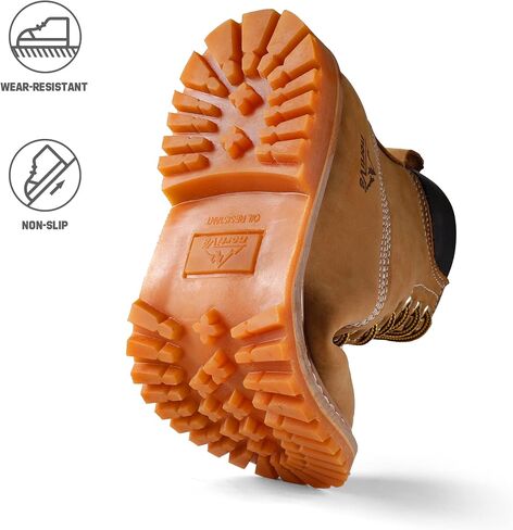 NORTIV 8 Work Boots for Men Soft Toe Full Grain Leather Slip Resistant Safety Industrial & Construction Boots in Saudi Arabia