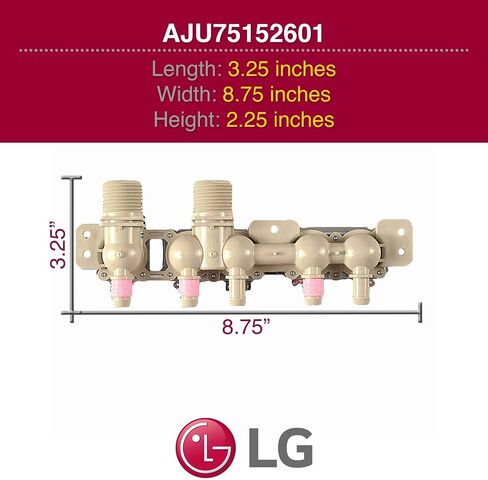 LG AJU75152601 Genuine OEM Water Inlet Valve Assembly for LG Washing Machines in Saudi Arabia