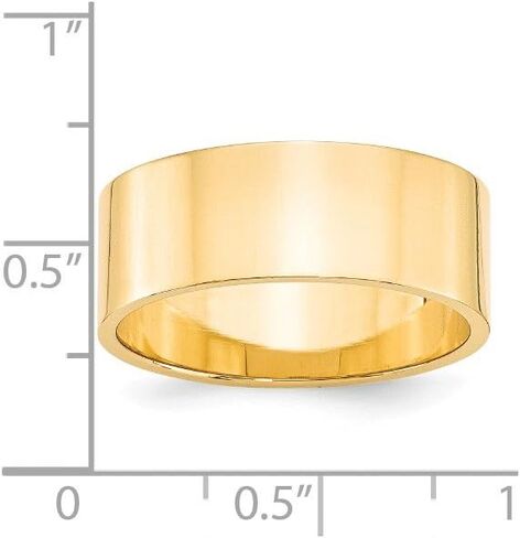 Solid 14k Yellow Gold 8mm Flat Wedding Band in Saudi Arabia
