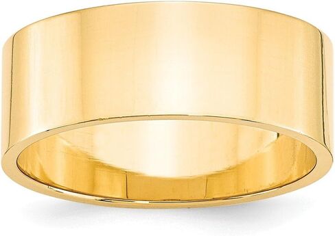Solid 14k Yellow Gold 8mm Flat Wedding Band in Saudi Arabia