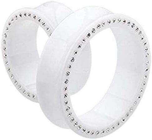 Covet Jewelry Supersize Multi Gem Acrylic Double Flared Ear Gauge Tunnel Plug in Saudi Arabia