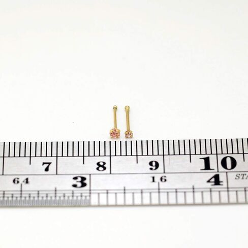 بيرسينجبوينت 9ct الذهب الأنف مسمار - 2.0 مم بينك تشيكوسلوفاكيا الأنف مسمار - الأنف العظمة - مسمار الأنف الصغيرة الأنف - مسمار الأنف - 22 قياس الأنف الدائري in Kuwait