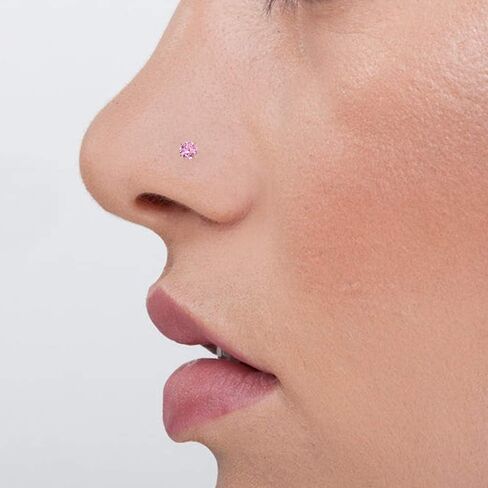 بيرسينجبوينت 9ct الذهب الأنف مسمار - 2.0 مم بينك تشيكوسلوفاكيا الأنف مسمار - الأنف العظمة - مسمار الأنف الصغيرة الأنف - مسمار الأنف - 22 قياس الأنف الدائري in Kuwait
