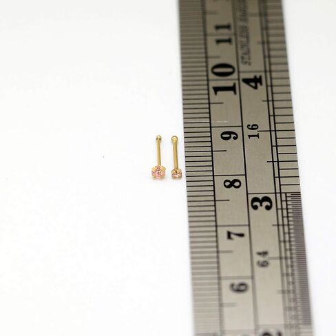 بيرسينجبوينت 9ct الذهب الأنف مسمار - 2.0 مم بينك تشيكوسلوفاكيا الأنف مسمار - الأنف العظمة - مسمار الأنف الصغيرة الأنف - مسمار الأنف - 22 قياس الأنف الدائري in Kuwait