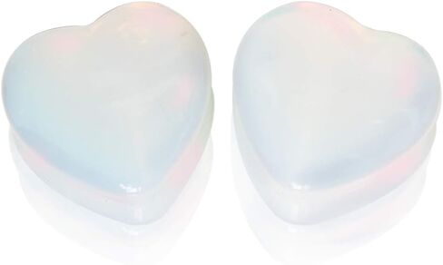 Pierced Owl - Synthetic Opal Heart Shaped Saddle Plugs, Sold as a Pair in Kuwait