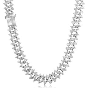 GOLD IDEA JEWELRY قلادة من سلسلة ربط كوبية مثلجة مقاس 18 مم، بيضاء/ذهب عيار 18 قيراط مطلية بالذهب ميامي هيب هوب قلادة ألماس متينة للرجال والنساء هدية عيد ميلاد (مضادة للتشويه، لا تسبب حساسية) in Kuwait