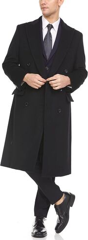 Adam Baker Men's Overcoat Single & Double Breasted Luxury Wool/Cashmere Full Length Topcoat in Saudi Arabia