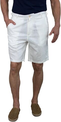 short fin Men's Linen Flat Front Walking Shorts in Saudi Arabia