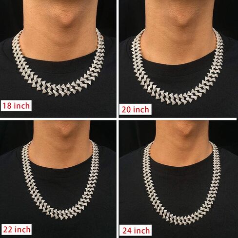 GOLD IDEA JEWELRY قلادة من سلسلة ربط كوبية مثلجة مقاس 18 مم، بيضاء/ذهب عيار 18 قيراط مطلية بالذهب ميامي هيب هوب قلادة ألماس متينة للرجال والنساء هدية عيد ميلاد (مضادة للتشويه، لا تسبب حساسية) in Kuwait