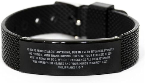 Philippians 4 6 7 Bible Verse Bracelet Christian Gifts for Him Jewelry Be Anxious for Nothing Do Not Worry in Saudi Arabia