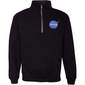 Allntrends Adult Zip Collar Sweatshirt Nasa Embroidered Space Top in Kuwait