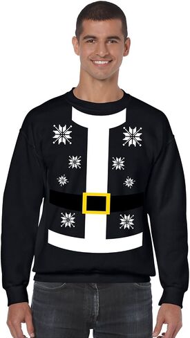 ALLNTRENDS Men's Crewneck Sweatshirt Santa Claus Suit Christmas Sweater in Saudi Arabia