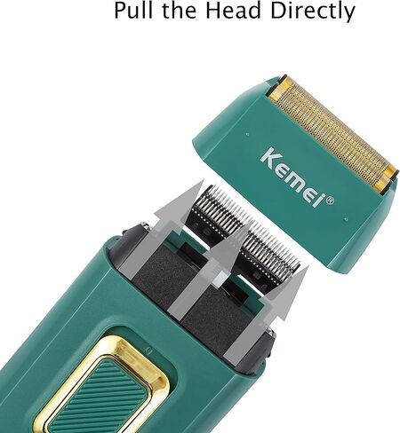 KEMEI Foil Shaver Double Electric Shaver for Men, Professional Electric Razors Head Shaver for Bald Men, Barber Supplies Cordless Rechargeable in Kuwait
