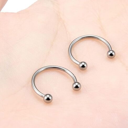 Vsnnsns 14G 16G G23 Titanium Septum Rings Nose Rings Hoop Horseshoe Rings Septum Piercing Jewelry Helix Daith Cartilage Tragus Earrings Lip Eyebrow Rings Piercing Jewelry for Women Men 8mm - 16mm in Saudi Arabia