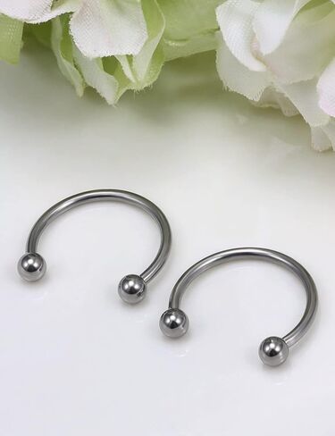 Vsnnsns 14G 16G G23 Titanium Septum Rings Nose Rings Hoop Horseshoe Rings Septum Piercing Jewelry Helix Daith Cartilage Tragus Earrings Lip Eyebrow Rings Piercing Jewelry for Women Men 8mm - 16mm in Saudi Arabia
