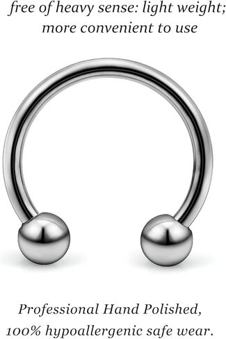 Vsnnsns 14G 16G G23 Titanium Septum Rings Nose Rings Hoop Horseshoe Rings Septum Piercing Jewelry Helix Daith Cartilage Tragus Earrings Lip Eyebrow Rings Piercing Jewelry for Women Men 8mm - 16mm in Saudi Arabia