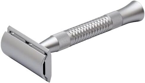 Pearl Blaze Double Edge Safety Razor 100% Brass Metal - Made from the CNC process with Triple Plating, Double Edge Safety Razor Made of Pure Brass Metal with 10 Premium Stainless Steel Blades included to give smooth and Irritation-free shave in Saudi Arabia