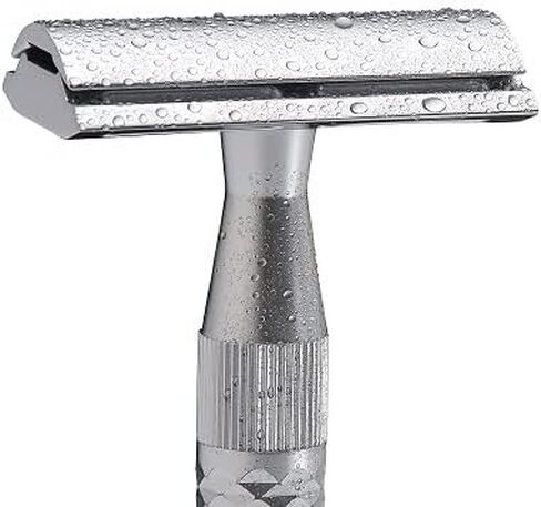 Pearl Blaze Double Edge Safety Razor 100% Brass Metal - Made from the CNC process with Triple Plating, Double Edge Safety Razor Made of Pure Brass Metal with 10 Premium Stainless Steel Blades included to give smooth and Irritation-free shave in Saudi Arabia