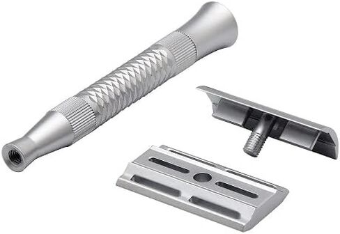 Pearl Blaze Double Edge Safety Razor 100% Brass Metal - Made from the CNC process with Triple Plating, Double Edge Safety Razor Made of Pure Brass Metal with 10 Premium Stainless Steel Blades included to give smooth and Irritation-free shave in Saudi Arabia