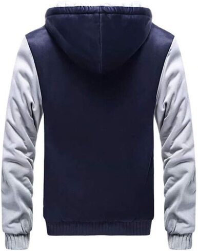 Mens Warm Winter Coat Hoodie Fleece Suit Long Sleeve Plus Velvet Thick Hooded Zipper Jacket Outerwear Plus Size in Kuwait