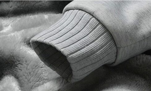 Mens Warm Winter Coat Hoodie Fleece Suit Long Sleeve Plus Velvet Thick Hooded Zipper Jacket Outerwear Plus Size in Kuwait