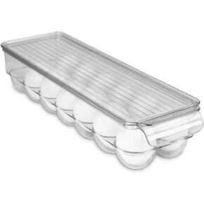 Home Basics Stackable Egg Holder for Refrigerator, Clear in Kuwait