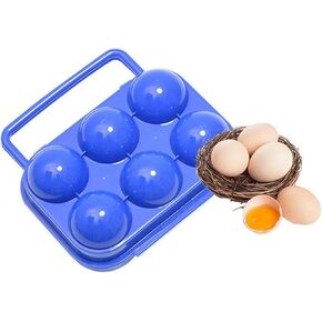 6 Grids Egg Holders, Egg Cartons For Refrigerator, Egg Storage Container, Shockproof Durable Refrigerator Egg Trays, Deviled Egg Tray Carrier with Lid, Egg Organizer Box for Fridge or Camping