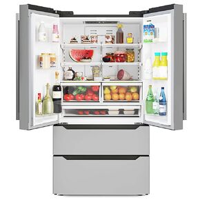 KoolMore RS-FR22 Counter Depth 22.5 Cu.Ft French Door Refrigerator with Automatic Ice Maker Stainless-Steel Fridge, Silver in Saudi Arabia