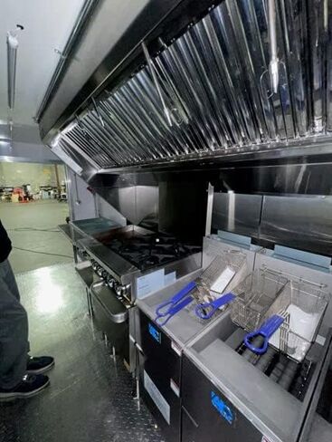 6' Integrated Exhaust Hood & Fan System for Food Concession Trailer | Patent Pending Low Box Vent Hood with Single Exhaust Fan Louver | Stainless Steel Food Truck Equipment Made in USA in Saudi Arabia