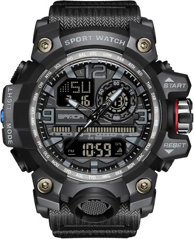 AGEN KGEN Men Watches Sports Outdoor Waterproof Military Watch Date Multi Function Tactics LED Face Alarm Stopwatch for Men in Saudi Arabia