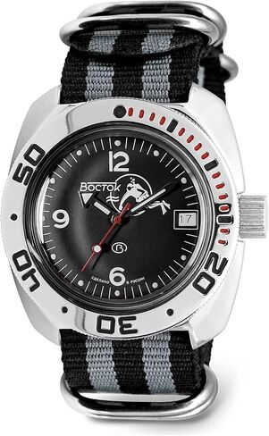 VOSTOK | Scuba Dude Amphibian Automatic Self-Winding Russian Diver Wrist Watch | WR 200 m | Amphibia 710634 |Fashion | Business | Casual Men's Watches in Kuwait