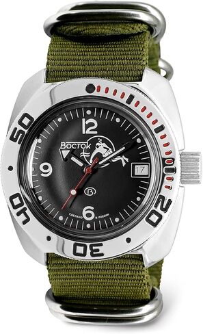 VOSTOK | Scuba Dude Amphibian Automatic Self-Winding Russian Diver Wrist Watch | WR 200 m | Amphibia 710634 |Fashion | Business | Casual Men's Watches in Kuwait