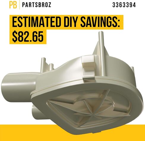 قطعة غيار مضخة المياه PartsBroz WP3363394 3363394 - متوافقة مع غسالة Crosley, Estate, Inglis, Kenmore, KitchenAid, Maytag, Roper, Speed ​​Queen, Whirlpool Washing Machine - تحل محل AP6008107, 21024 in Saudi Arabia