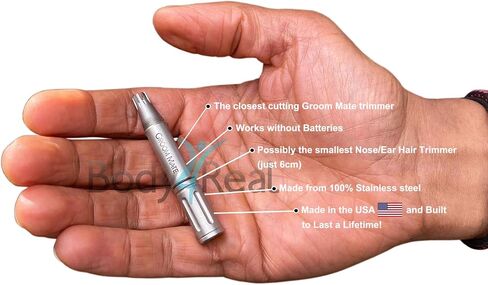 Groom Mate Platinum XL Professional Nasal & Ear Hair Trimmer Made in USA in Saudi Arabia