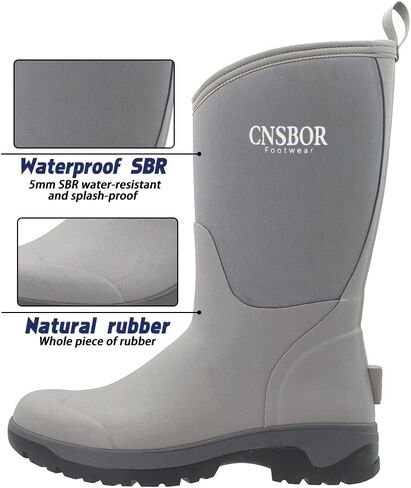 CNSBOR Men’s Rain Boots Waterproof Rubber Insulated Boots Durable Slip Garden Boots Fishing Mud Boots Knee Boots for Agriculture and Industrial Working Waterproof Rubber Protective Footwear Boots in Kuwait