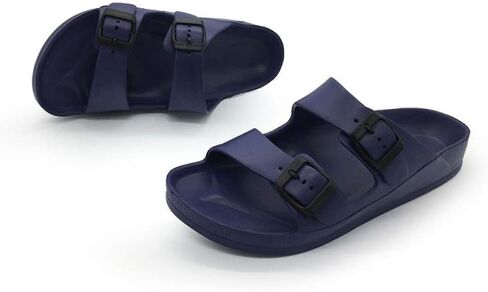 Luffymomo Adjustable Slip on Eva Double Buckle Slides for Mens in Saudi Arabia