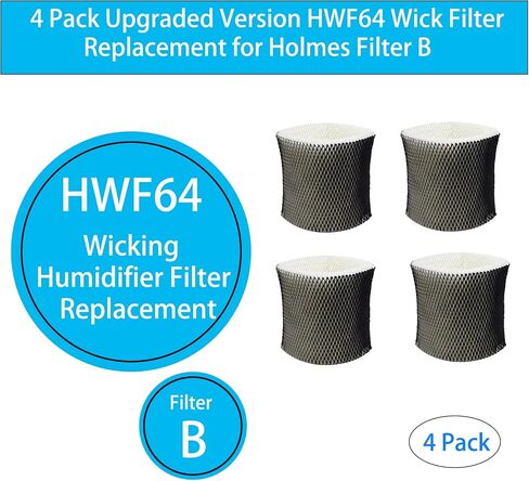 ZYBULSHJT HWF64 مرشحات الفتيل المرطب بديلة لهولمز بيونير BWF64 BWF64CS Sunbeam HM1730 HM1745 HM1746 فلتر مرطب B (4 عبوات نسخة مطورة) in Saudi Arabia