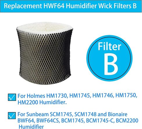 ZYBULSHJT HWF64 مرشحات الفتيل المرطب بديلة لهولمز بيونير BWF64 BWF64CS Sunbeam HM1730 HM1745 HM1746 فلتر مرطب B (4 عبوات نسخة مطورة) in Saudi Arabia