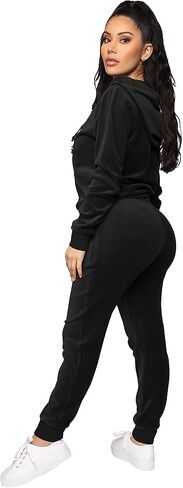 TOPONSKY Velour Tracksuit Women 2 Piece Velvet Zip Hoodie Sweatsuit Pockets in Saudi Arabia
