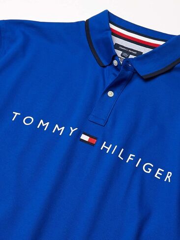 Tommy Hilfiger Men's Short Sleeve Cotton Flag Graphic Polo Shirt in Regular Fit in Saudi Arabia