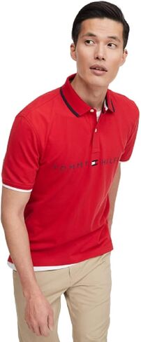 Tommy Hilfiger Men's Short Sleeve Cotton Flag Graphic Polo Shirt in Regular Fit in Saudi Arabia
