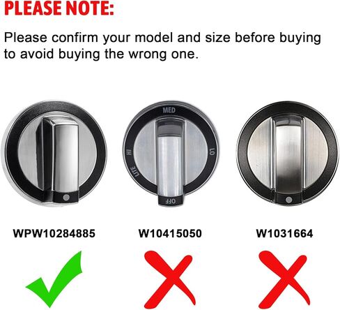 W10284885 مقبض التحكم في الموقد لمقبض موقد غاز ويرلبول WPW10284885 AP6018699 PS11752001 مقابض نطاق الاستبدال - 5 عبوات in Kuwait