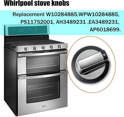 W10284885 مقبض التحكم في الموقد لمقبض موقد غاز ويرلبول WPW10284885 AP6018699 PS11752001 مقابض نطاق الاستبدال - 5 عبوات in Kuwait