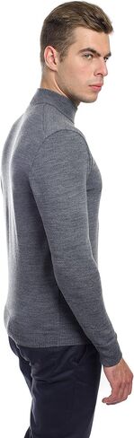 Men's Merino Wool Mock Turtleneck Sweater Classic Midweight Long Sleeve Pullover in Saudi Arabia