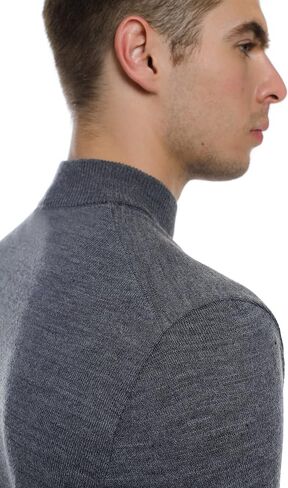 Men's Merino Wool Mock Turtleneck Sweater Classic Midweight Long Sleeve Pullover in Saudi Arabia