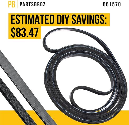 حزام مجفف مدى الحياة 661570V 661570 من PartsBroz - أجزاء مجفف Whirlpool وInglis وKenmore وMaytag وAmana المتوافقة - يستبدل AP5983729 PS11722115 - أحزمة محرك مطورة للأجهزة المنزلية in Saudi Arabia
