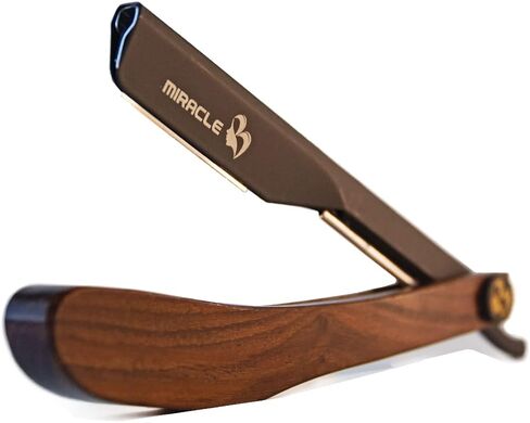 MIRACLE Straight Razors for Men, Straight Edge Razor Shaving Kit, Mens Straight Razor Compatible with Disposable Single Edge Steel Blades in Saudi Arabia