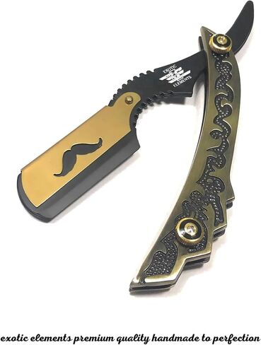 Steel Handle Straight Edge Barber Shaving Razor Limited Edition In Bronze Gold in Saudi Arabia